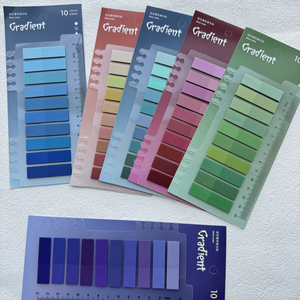 

200 Sheets Morandi Color Fluorescent Index Tabs Waterproof File Flags Sticky Note for Page Marker Planner Stickers Office