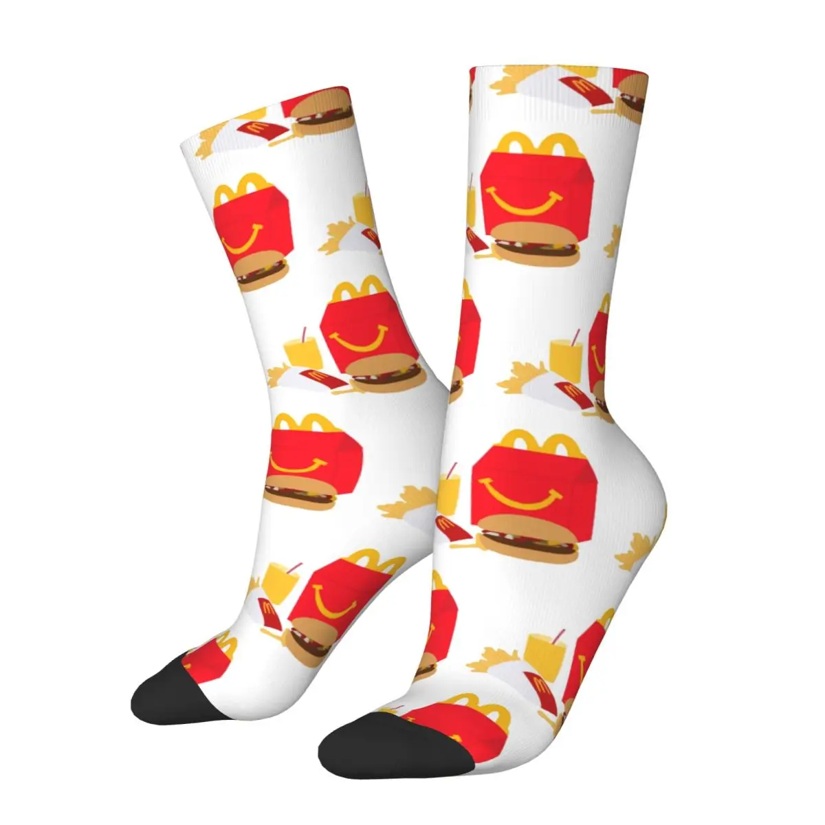 McDonald Happy Meal Socks Retro Stockings Unisex Men Quality Climbing Socks Winter Pattern Non Slip Socks