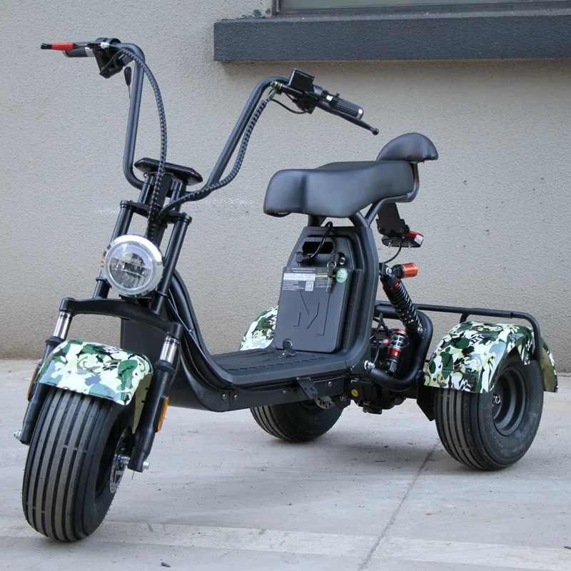 Electric Scooter 1000W60V20AH Lithium Battery Electric Tricycle Wide Tire Ladies Adult Urban Commuting Scooter For The Elderly