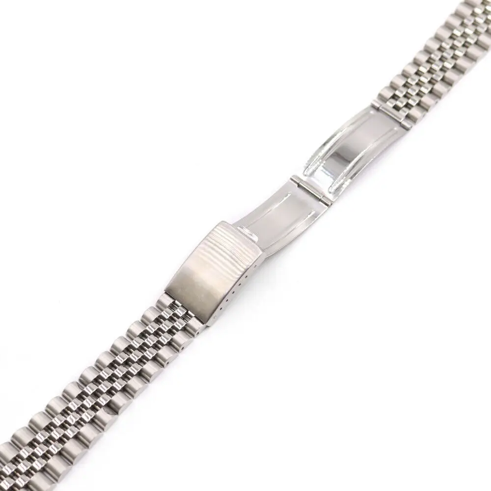 19mm Silver Steel Curved Vintage Jubilee Watch Band For Datejust GMT