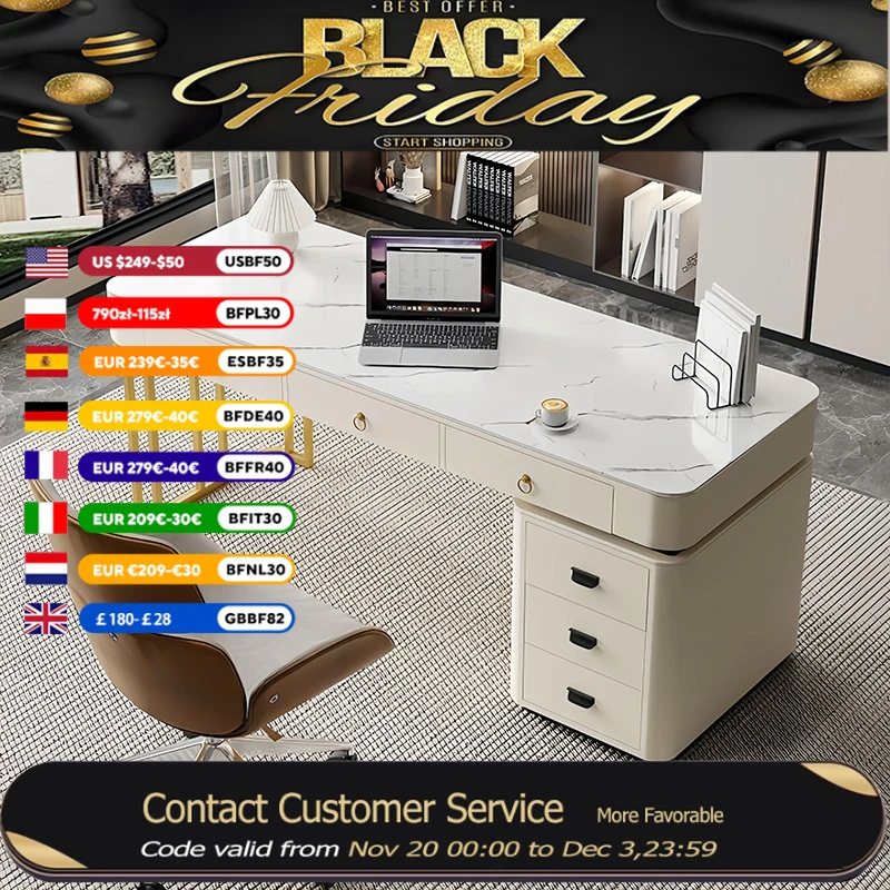 Luxury Metal Computer Desks Rectangular Storage Bedroom Organizer Gaming Desk Drawers Adult Mesa Ordenador Office Furniture