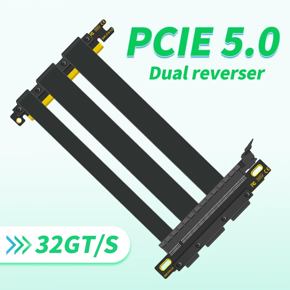 

Ultra PCIe 4.0 X16 Riser Cable [RTX4090 RX6950XT x570 B550 Z690] Shielded Vertical Mount PCI Express Gen4 Dual Reverse Connector