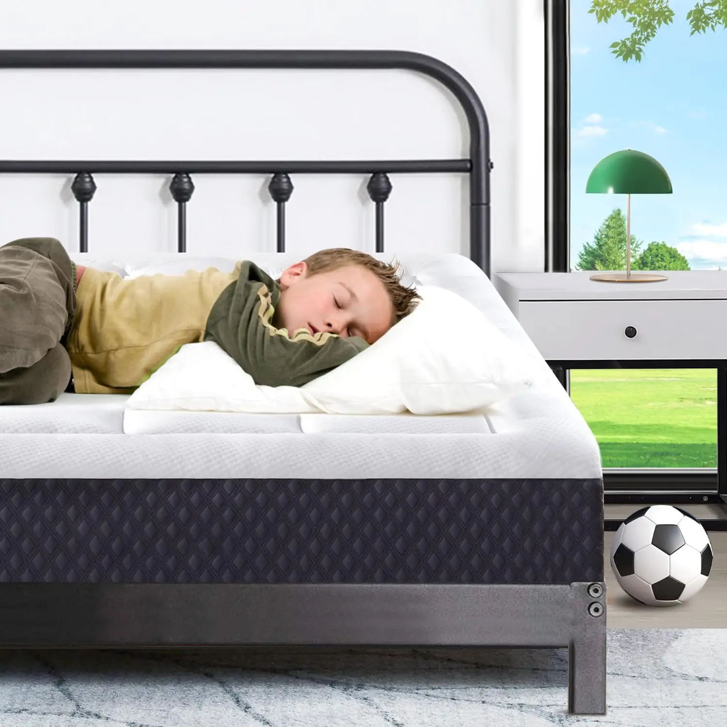 5 Inch Twin Mattress for Kids Adults Single Bed, Breathable Gel-Memory Foam Plus Mattress in a Box for Pressure Relief