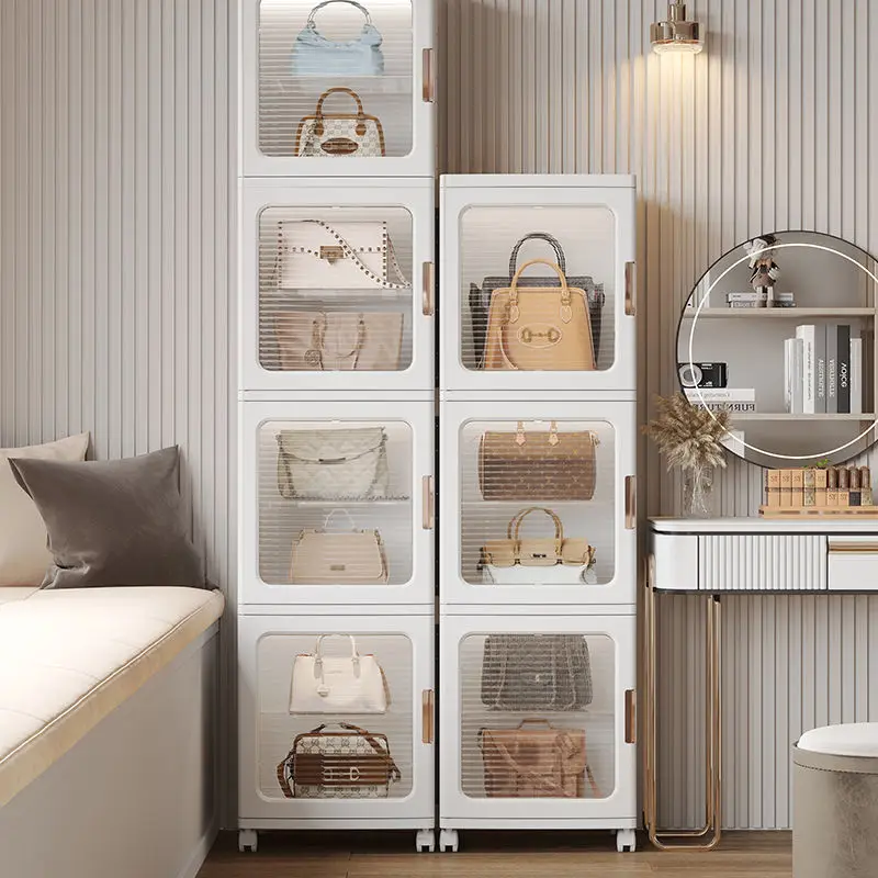 MultiLayer Simple Foldable Storage Cabinet Living Room Coffee Capsules Snacks Books Medical Shelves Bedroom Bags Clothing Locker