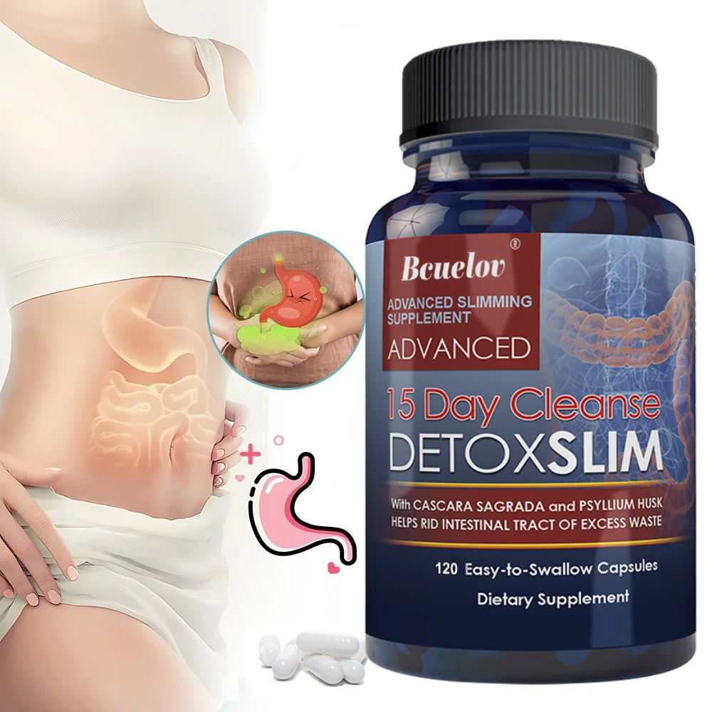 Cápsulas de Limpieza Intestinal de 15 Días con Cáscara de Psyllium y Semillas de Lino, Apoyo Digestivo Natural para Desintoxicación y Comodidad Intestinal