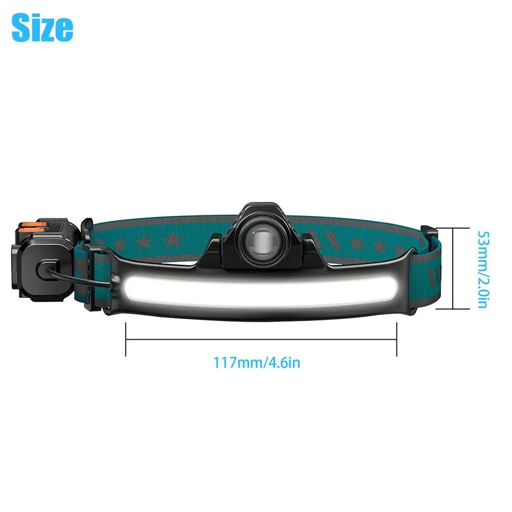 

High Quality Led Headlamp 6 Modes Adjustable Angle 2000mah Rechargeable Lithium Battery Headlight Work Light