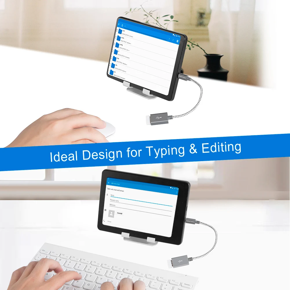 محول USB إلى Micro USB من كابل Creation، 0.15 متر، ذكر إلى أنثى، لأجهزة Micro-B، محرك فلاش، ماوس، لوحة مفاتيح