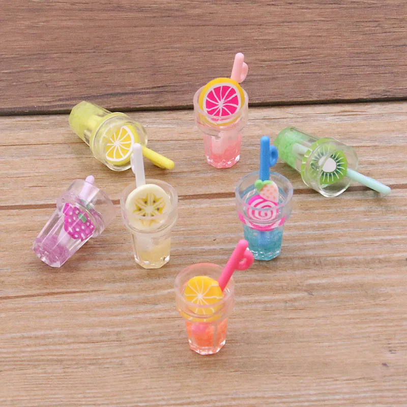 10Pcs 7 Color Mix Luminous Bottles Fruit Cup Ball Earring Charms Diy Findings Keychain Bracelets Pendant For Jewelry Making