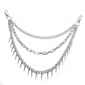 الرجال والنساء بيكوس سلسلة السراويل الجيب ، السراويل ذات الطبقات ، فاسق روك القوطية الملحقات أفضل 6 أحذية كرة قدم من الألومنيوم - No3