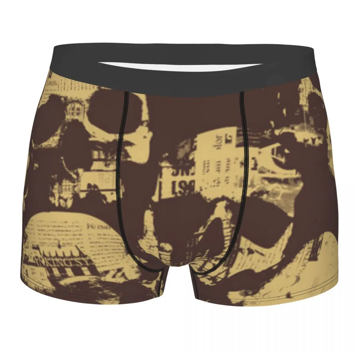 Men's Panties Underpants Boxers Underwear Skulls And Newspapers Sexy Male Shorts