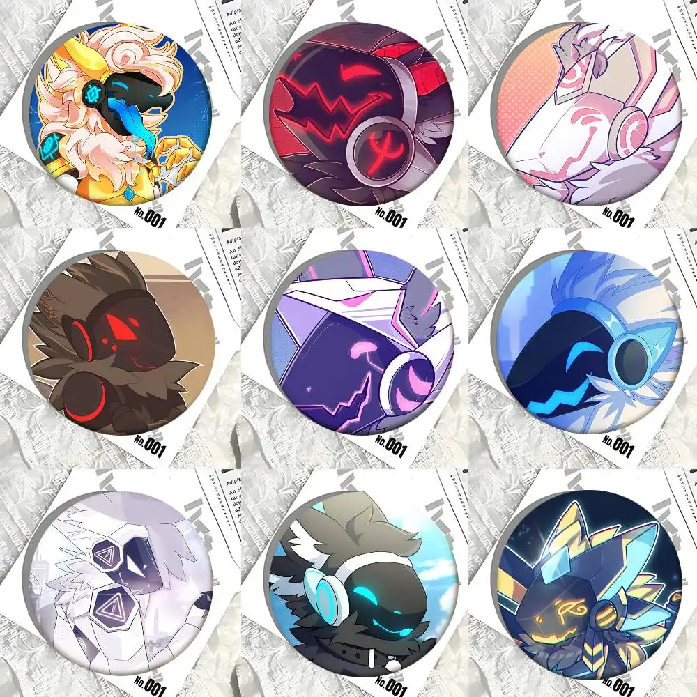 Purple Grumpy Protogen Anime Round Badge Lapel Pin Backpack Clothing Jewelry Accessories Gift Brooch