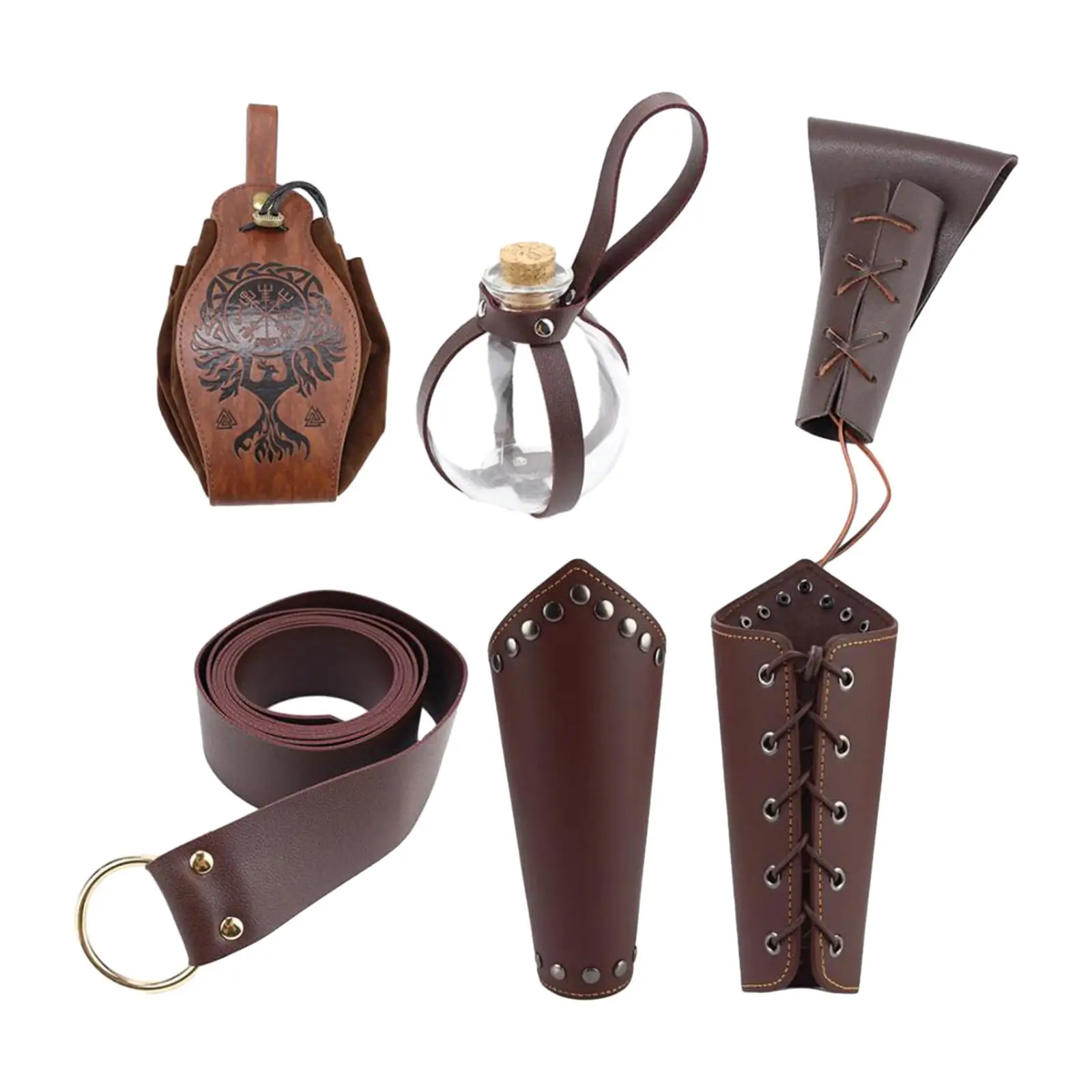 Accesorios de disfraz de caballero Medieval para hombre y niño, accesorios de Cosplay de estilo Vintage, Retro, para familia, adultos y niños, 5 piezas