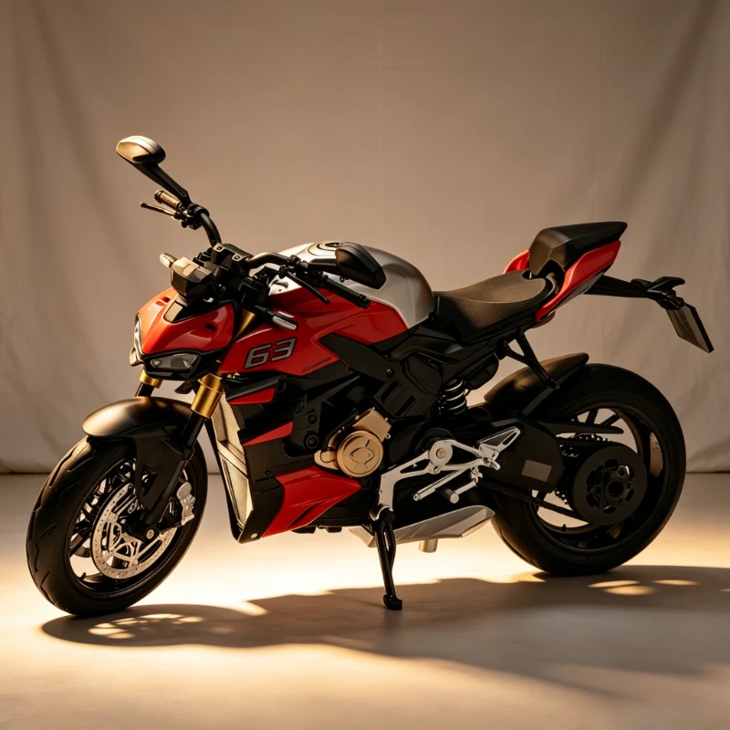 

1:12 Simulation V4S alloy motorcycle sound light effect real car-level detail replica desktop creative personalized ornament