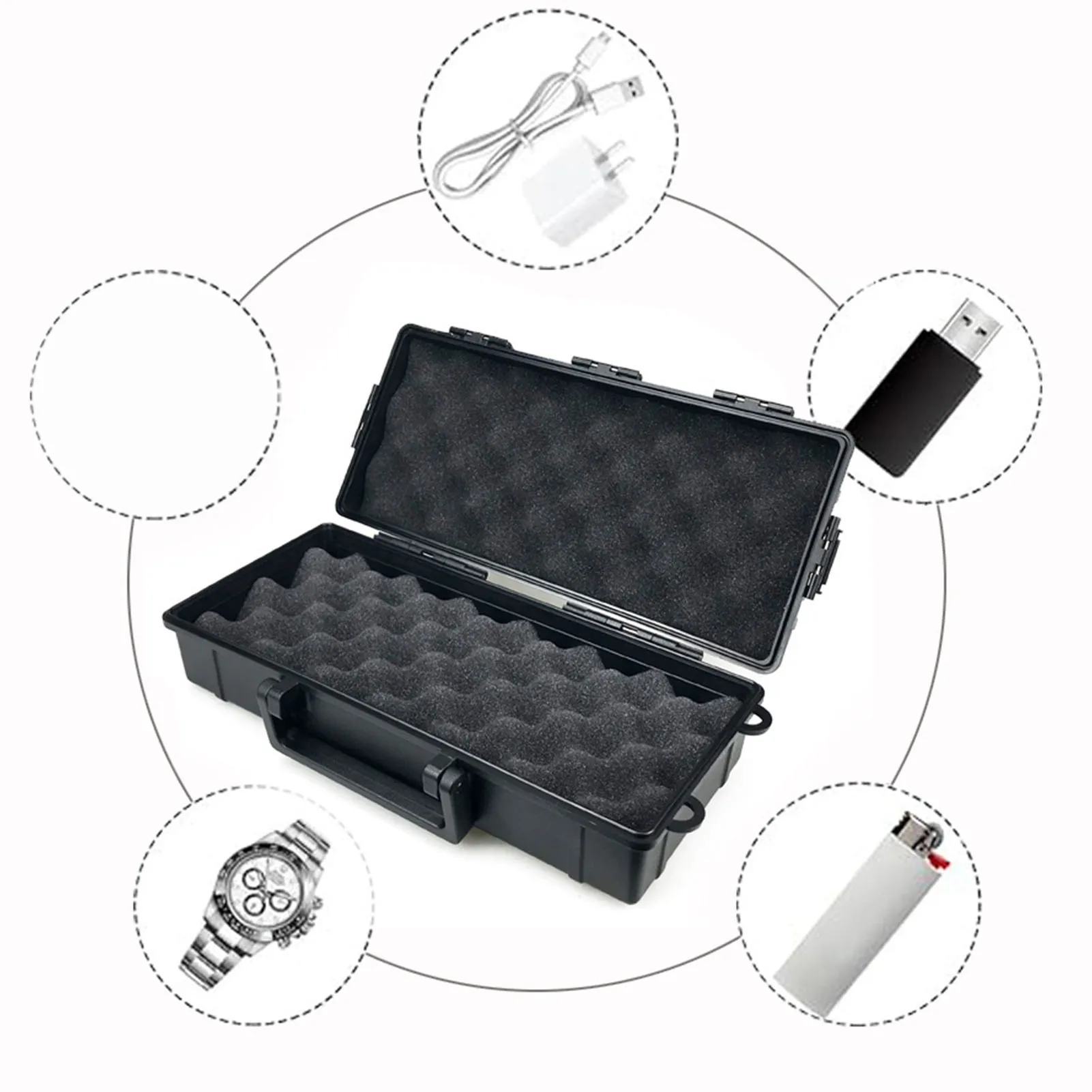 磁気キーボックス 28x12x7cm 車の下に隠すツールホルダー ポータブル収納オーガナイザー セキュリティラベル スペアキー用