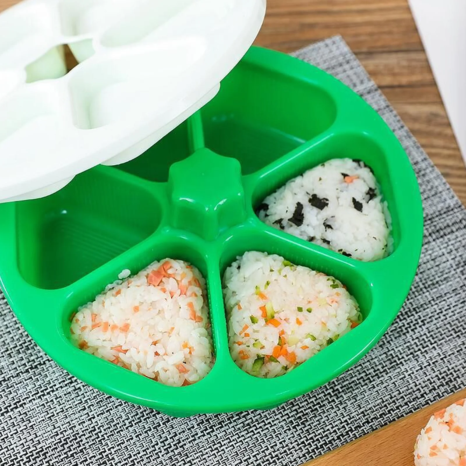 

1Pcs Rice Ball Mold 6 in 1 DIY Sushi Maker for Home Kitchen Triangle Rice Ball Mold Bento Box Tool Sushi Maker