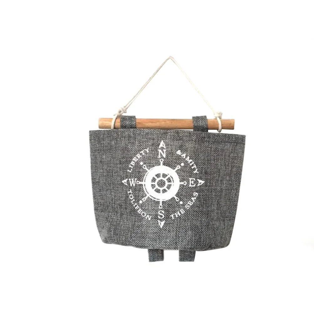 

Vintage Rudder Storage Bag Cotton Linen Hanging Organizer for Home Decor Kitchen Bedside Magazine Jewelry Keys
