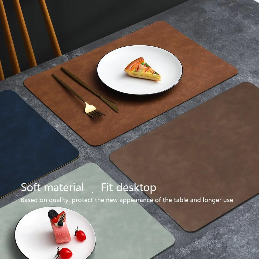 Cowhide Pattern Leather Placemats 5