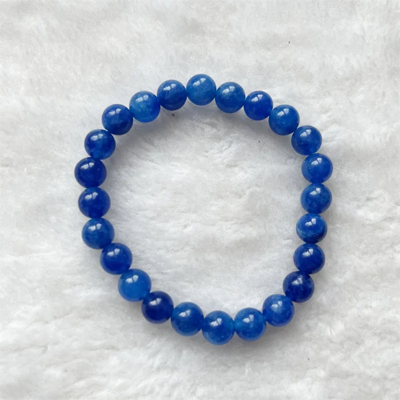 Natural Stone Bracelet Sapphire Crystal Beads Jewelry Gift For Men Magnetic Health Protection Women Elastic Thread 8mm Blue