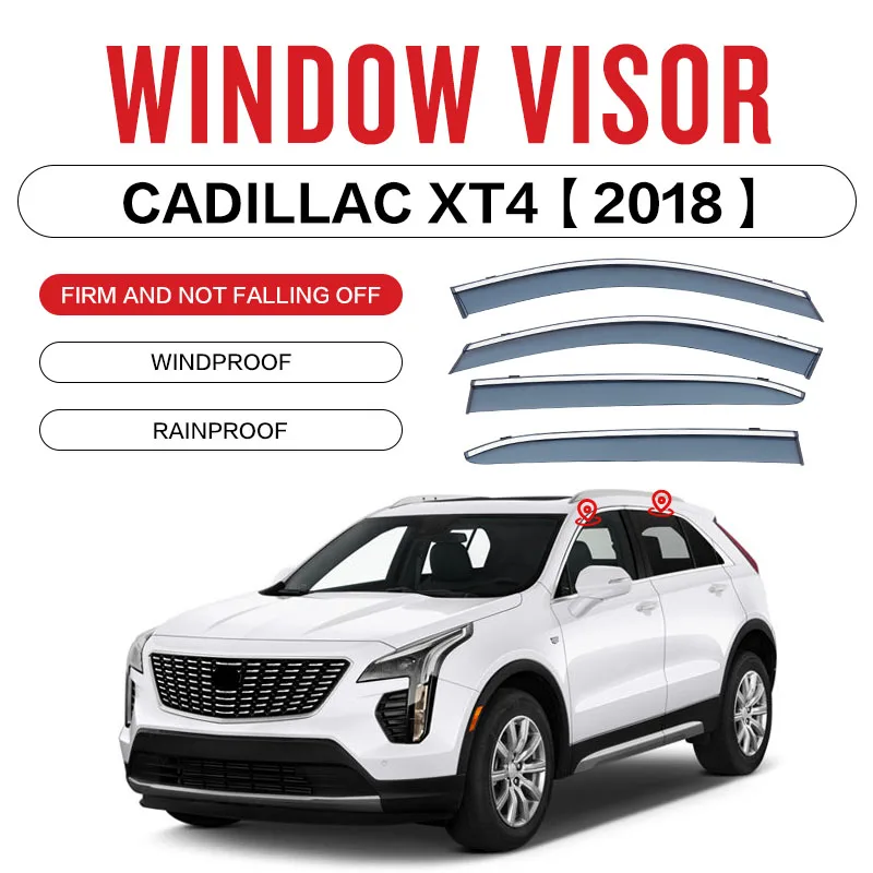 

For CADILLAC XT4 MK1 2018+ Plastic Window Visor Vent Shades Sun Rain Deflector Guard 4PCS/SE For CADILLAC XT4 MK1 2018+