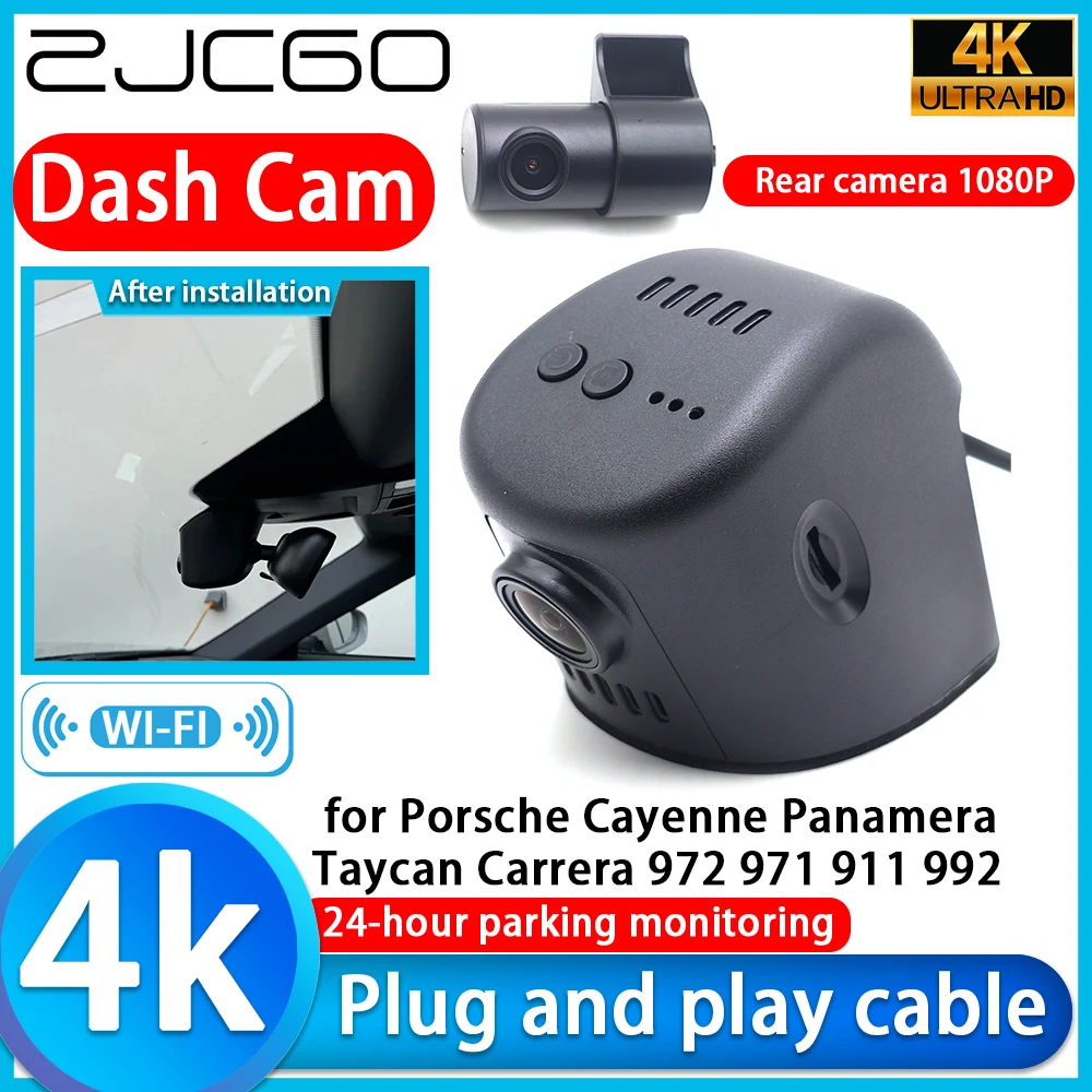 Câmera DVR 4K UHD para Porsche Cayenne Panamera Taycan Carrera 972 971 911 992 com Lente Sony e Gravador de Vídeo
