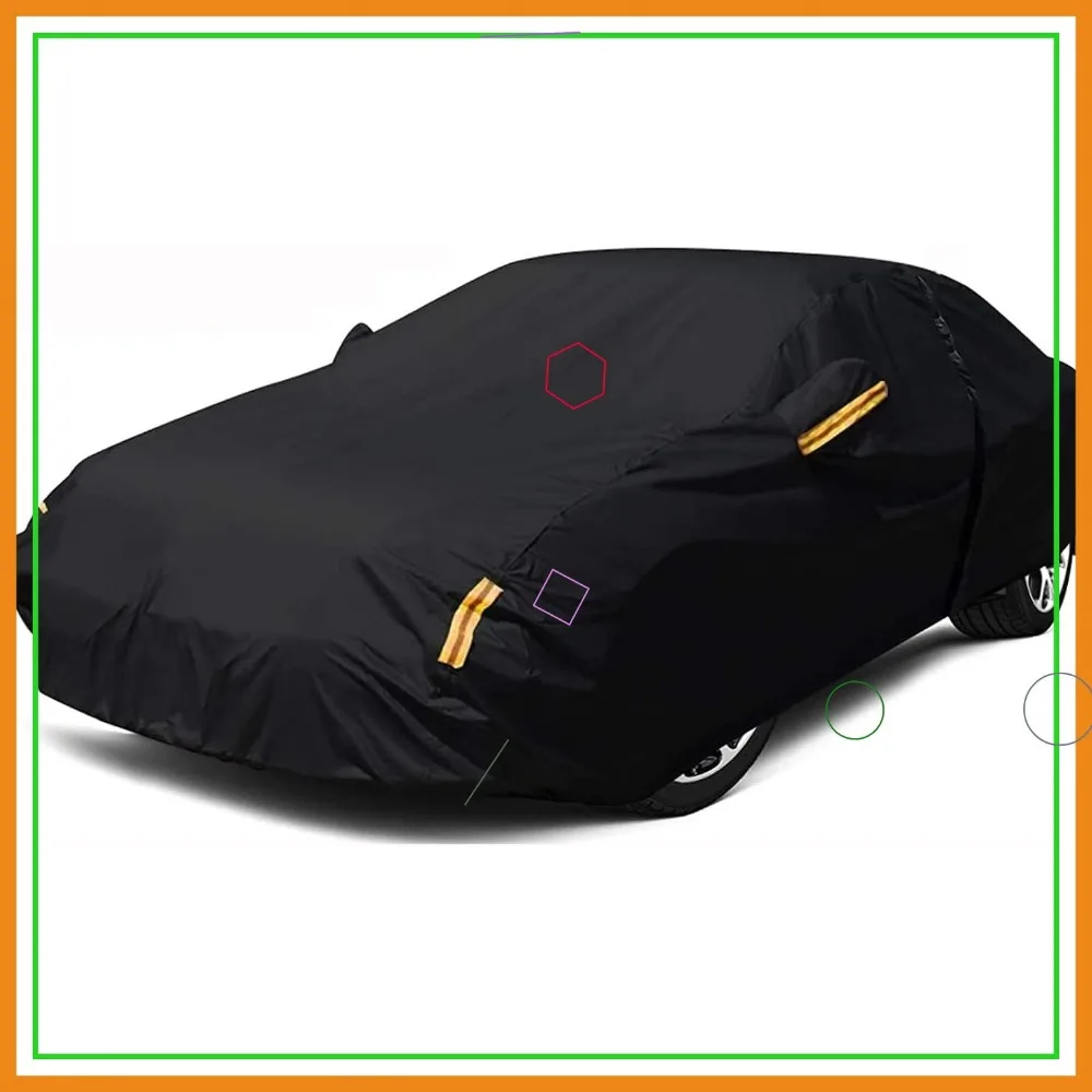

Waterproof All-Weather Car Cover with Zipper Access, Elastic Hem & Reflective Stripes for Sedan (183''L x 70''W x 59''H)