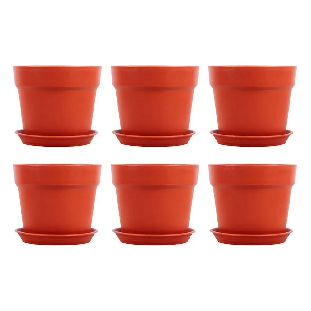 Herb Garden Pots Diy Flower Pot Kit Decorative Flower Pots with Drainage Hole for Indoor Outdoor Plants Set of 6 for Houseplants