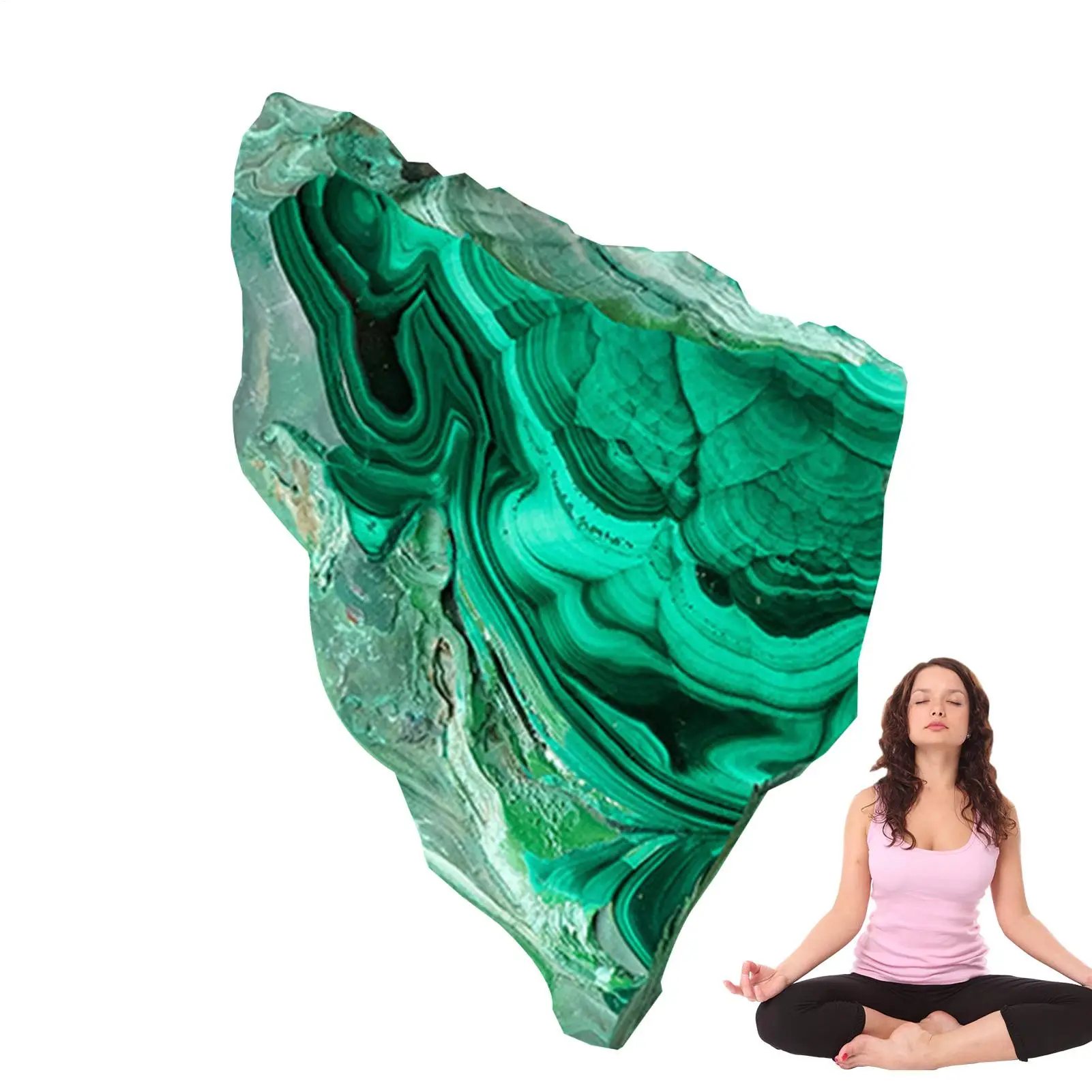Malachit-Kristall Rohe Kristallscheiben Polierter Malachit-Stein Edelstein-Bastelzubehör Steinsammlerzubehör Meditationsstein