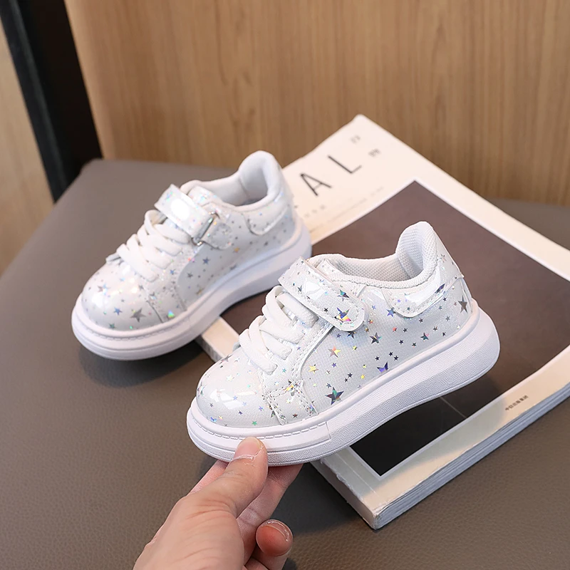 autumn children leather shoes glitter flexiable platform kids casual shoes patent leather unisex leisure boys girls shoe 21-30