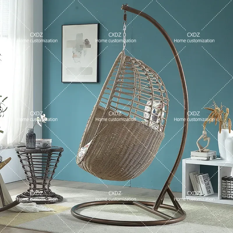 Quality Dense Woven Rattan Hammock Chair Cradle Swing Rocking Chair for Balcony Indoor Outdoor Adult Lazy Lounger