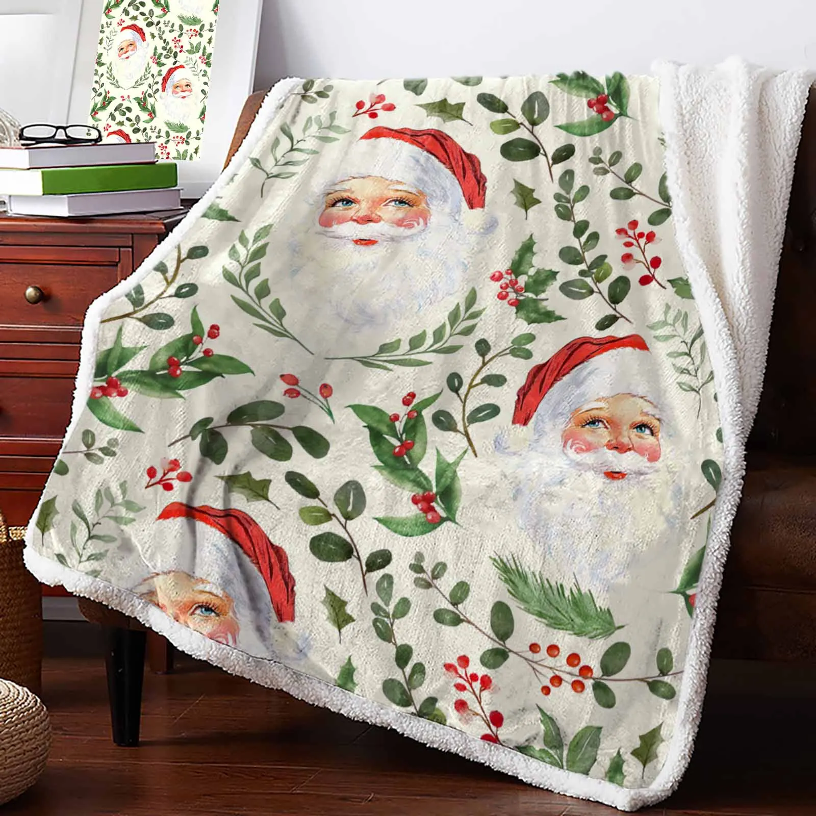 

Christmas Santa Jam Cashmere Blanket Warm Winter Soft Throw Blankets For Beds Sofa Wool Blanket Bedspread