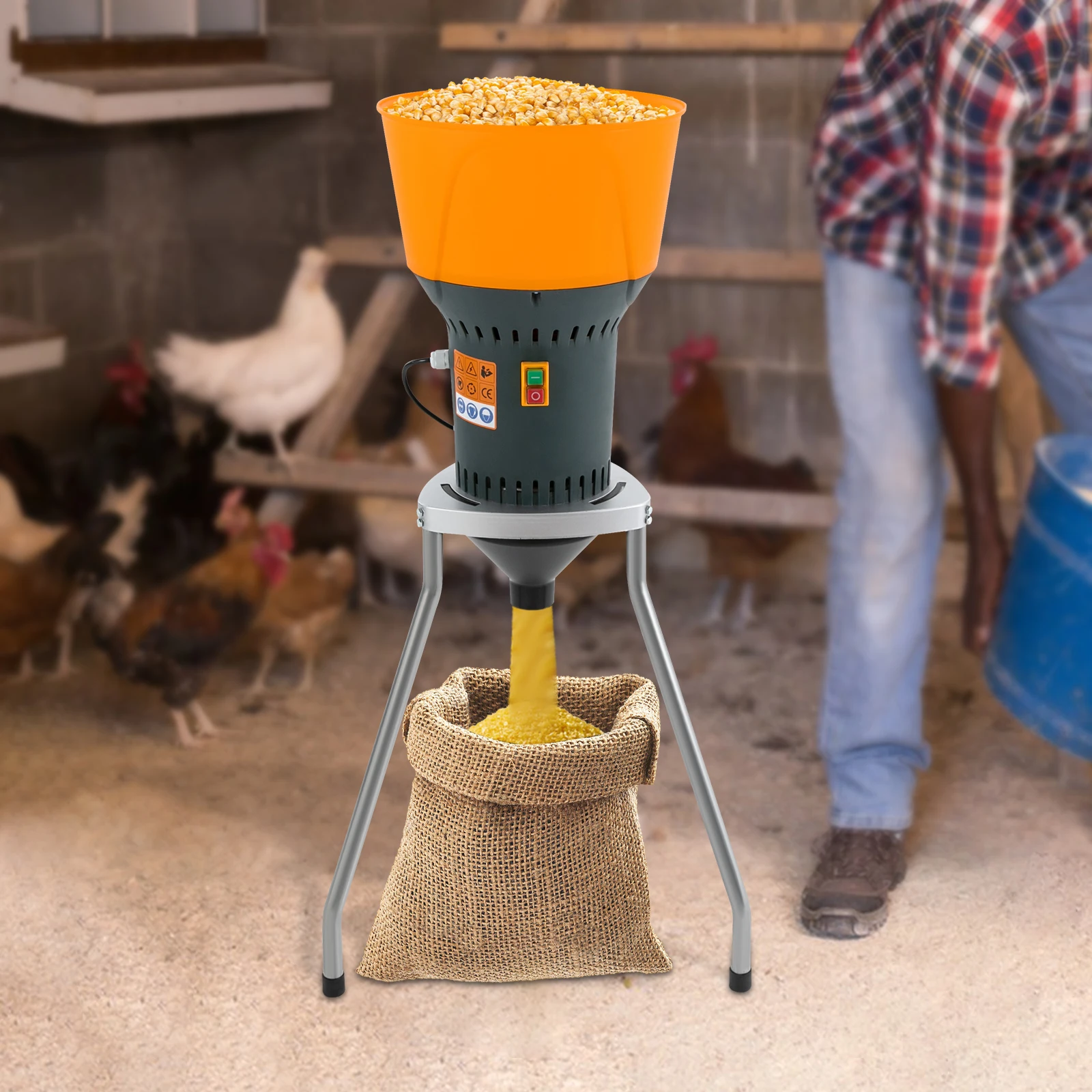 เครื่องบดเมล็ดพืชไฟฟ้า 50 ลิตร ประสิทธิภาพสูงสำหรับข้าวโพดแห้งและธัญพืช ชิ้นส่วนสแตนเลส เหมาะสำหรับใช้ในบ้านและฟาร์มขนาดเล็ก