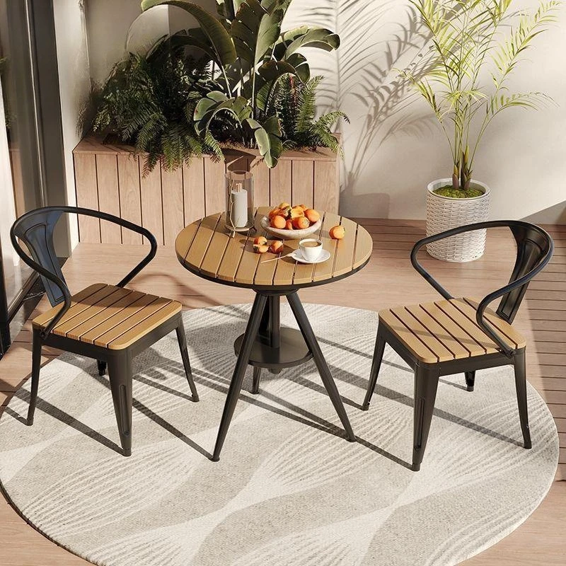 Outdoor balcony dining table and chair combination Outdoor open-air courtyard Leisure negotiation table and chair