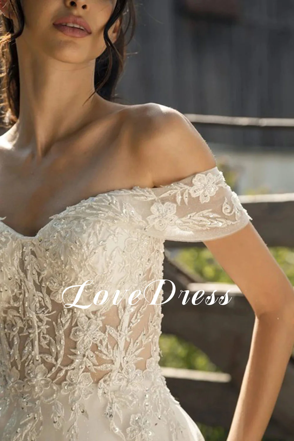 Love Boho Sweetheart Wedding Dress Lace Up Appliques Off The Shoulder Beach Sheath Bride Gown Backless Floor-Length Customized