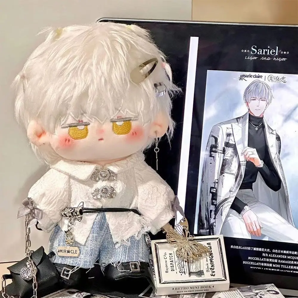 Criativo 20cm roupas de boneca mudando vestido jogo branco azul boneca blusa calças terno jogando casa cosplay boneca estudante uniforme brinquedo