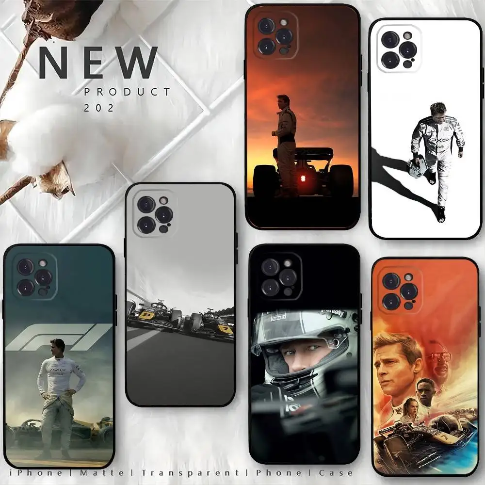 

Action movie F-F1 The Movie Phone Case For iPhone 16,15,14,13,12 Mini 11 Pro XR,X,XS,MAX 7,8 Plus Silicone Cover Soft Black