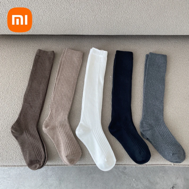 

Xiaomi Autumn and Winter Socks for Women Knee Length Solid Color Cotton Comfortable Socks Ladies Girls Knee Versatile Stockings