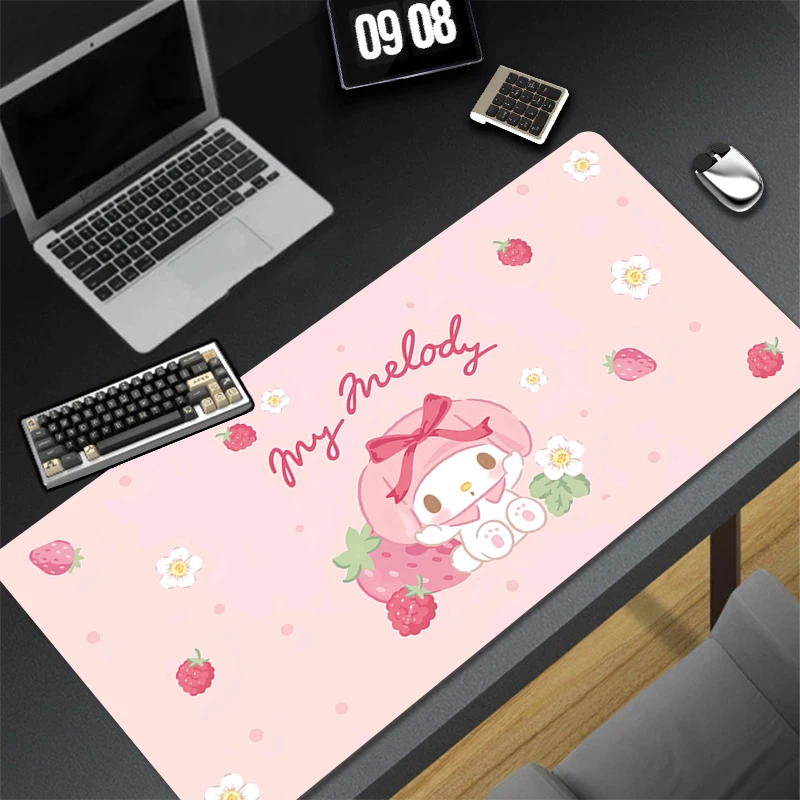 

Mouse Pad PC Kawaii Gamer Cabinet Keyboard Rug Laptop Strawberry My M-melody Desk Mat Anime Pink Cute Keyboard Rug For Girl Gift