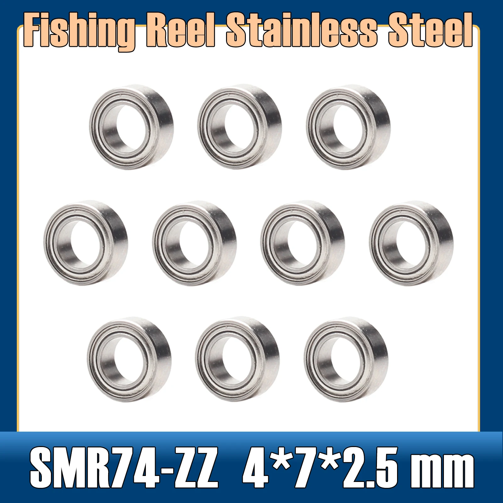 SMR74ZZ Bearing 4*7*2.5 mm ( 10 PCS ) Stainless Steel Ball Bearings Shielded SMR74Z SMR74 Z ZZ