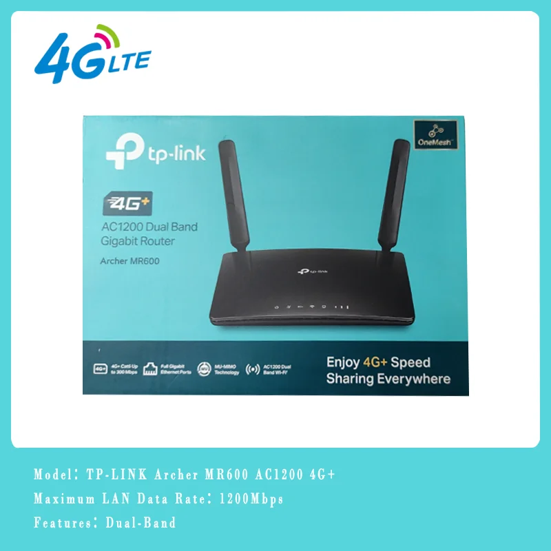 Tp-link Archer MR600 4G + Cat6 AC1200 Router Gigabit Wireless Dual-Band