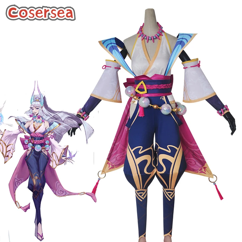 

Cosersea Game LOL Syndra Cosplay Costume LOL Spirit Blossom Syndra Dress Women Kimono Hanfu Uniform Outfit Full Set Party Suit