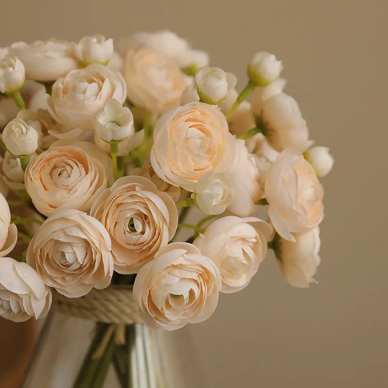 6 قطعة/الحفزة Ranunculus الزهور الاصطناعية باقات الفاوانيا الصغيرة ورد صناعي لحفل الزفاف DIY بها بنفسك الأزهار تحف الزفاف ديكور المنزل #5