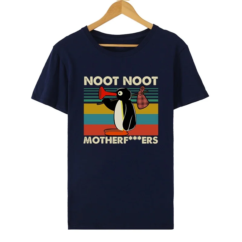 2024 Hot sale Pingu Noot Noot Motherfu*kers Vintage Women Short Sleeve T Shirt Cotton Tee