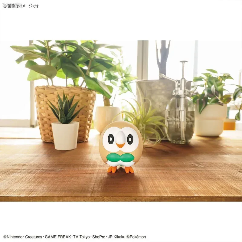 Bandai Original Model Kit Pokémon Rowlet Jigglypuff Mimikyu Anime Action Figure Assembly Model Collection Toy Gift for Boys