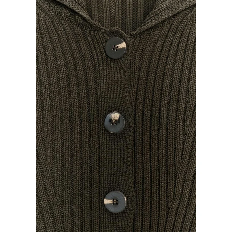 

French Sle Long Sve Knitted Coat Women's New Autumn Design Buttoned Collar Flip Cover Outerwear Polyester Fiber Cardigan