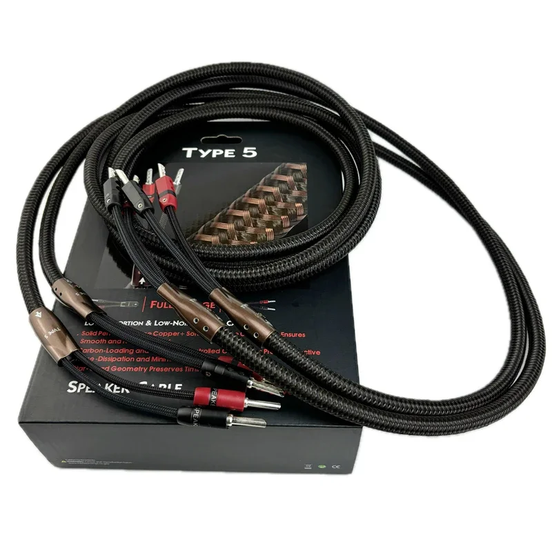 زوج Type5 كامل المدى كابل مكبر الصوت الصلبة PSC + النحاس HiFi مضخم الصوت القرن كابلات BFA الموز التوصيل