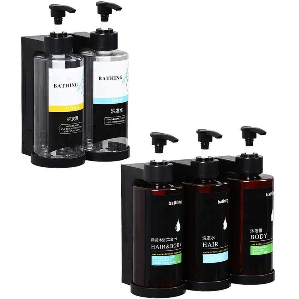 

Wall Mounted Manual Soap Dispensers Hand Press No Punching Bath Lotion Container Clear Lock Hand Sanitizer Jar Shower Gel