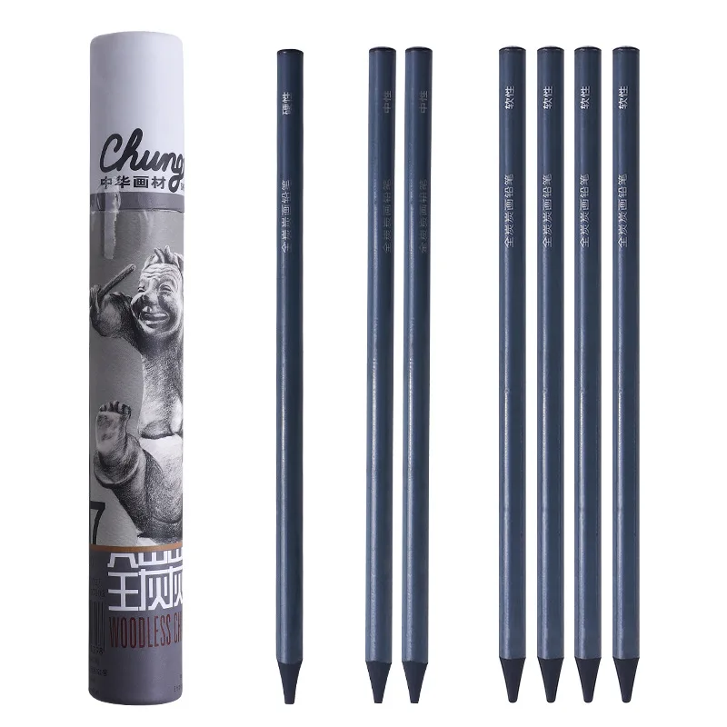 Fine Arts Master Charcoal Pencil,Hard,Neutral,Soft Refills,Sketch Sketches Drawing Pencils,Art Student Supplies 7 Pcs Barrels
