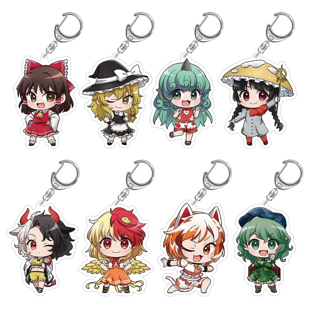 Touhou Project Ran Yakumo Yuyuko Saigyouji Youmu Konpaku Alice Margatroid Chen Remilia Scarlet Chibi Anime llavero acrílico de juguete