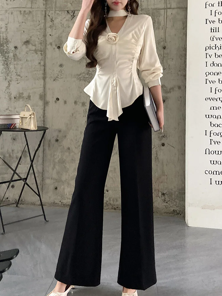 DABUWAWA Tienda Vestidos Elegantes Para Mujeres Draped Pants Empire Legging Women American Retro Sashes Trousers Y2K DA1ALP004