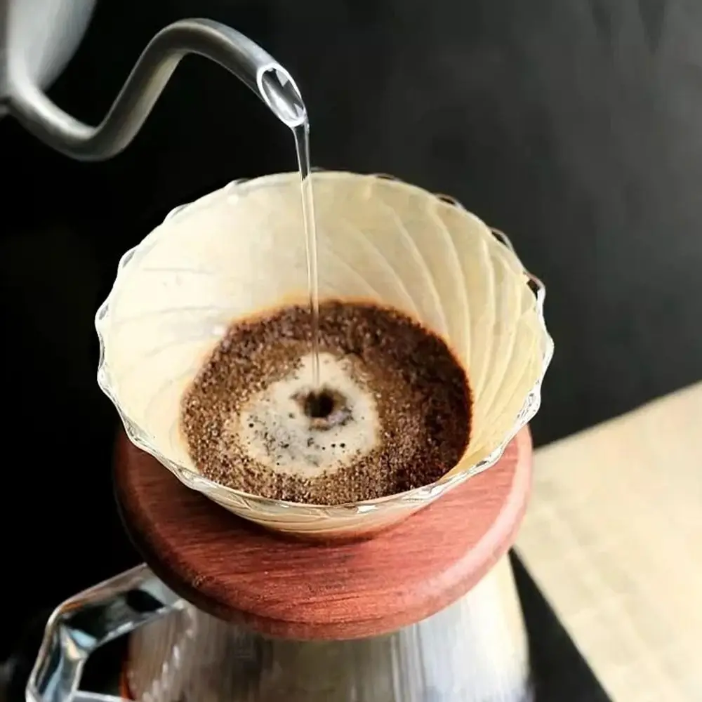 Coffee Filter Paper Hand-brewed Coffee Special V-Shaped Conical Wood Pulp Portable Pull-out Drip Filter Paper Cafe Tools